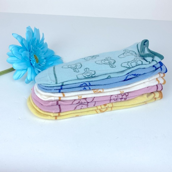 Winnie the Pooh no show socks 5 set, Eeyore Pooh Tigger Piglet & Bees NEW - Picture 9 of 11